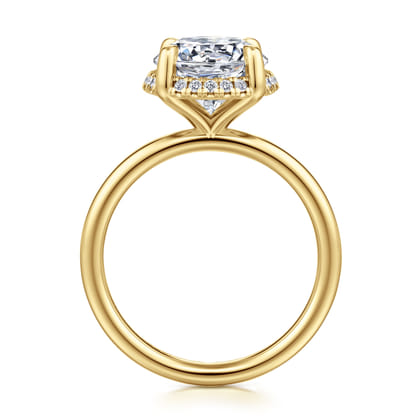 Seattle - 14K Yellow Gold Round Hidden Halo Diamond Engagement Ring