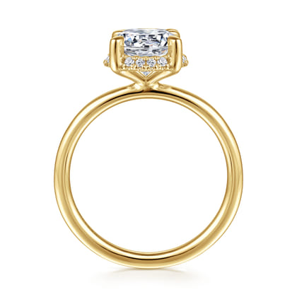 Seattle - 14K Yellow Gold Round Hidden Halo Diamond Engagement Ring