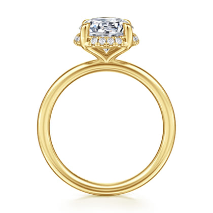 Seattle - 14K Yellow Gold Round Hidden Halo Diamond Engagement Ring
