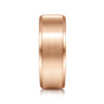Sebastian - 14K Rose Gold 8mm - Satin Finish Men's Wedding Band with Beveled Edge