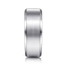 Sebastian - 14K White Gold 8mm - Satin Finish Men's Wedding Band with Beveled Edge