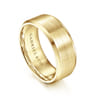 Sebastian - 14K Yellow Gold 8mm - Satin Finish Men's Wedding Band with Beveled Edge