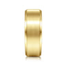 Sebastian - 14K Yellow Gold 8mm - Satin Finish Men's Wedding Band with Beveled Edge