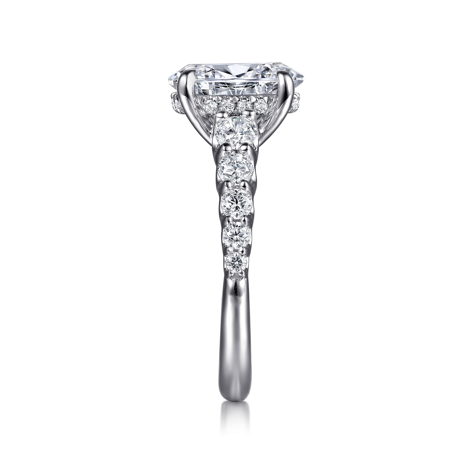 Seema - 14K White-Yellow Gold Oval Diamond Engagement Ring