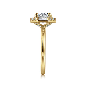 Seina - 14K Yellow Gold Round Halo Diamond Engagement Ring