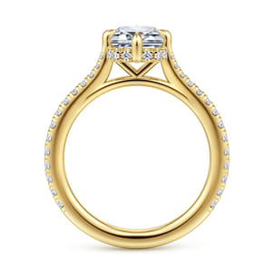 Seine - 14K Yellow Gold Compass Prong Emerald Cut Diamond Engagement Ring