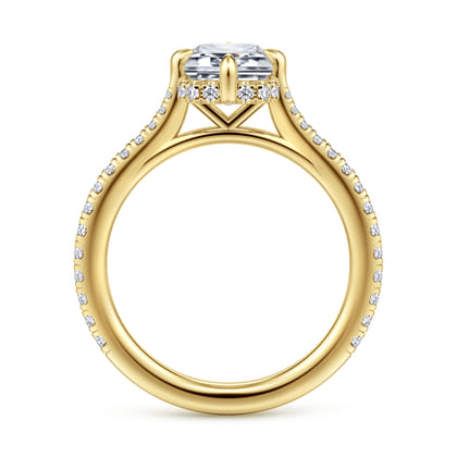 Seine - 14K Yellow Gold Compass Prong Emerald Cut Diamond Engagement Ring