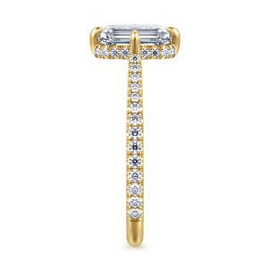 Seine - 14K Yellow Gold Compass Prong Emerald Cut Diamond Engagement Ring