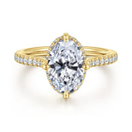 Seine - 14K Yellow Gold Compass Prong Oval Diamond Engagement Ring