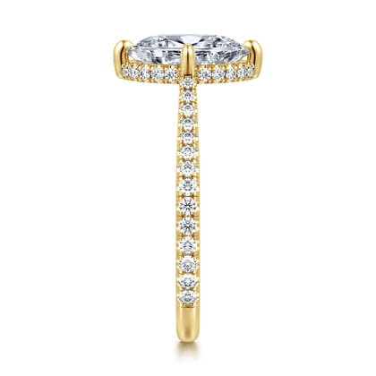 Seine - 14K Yellow Gold Compass Prong Oval Diamond Engagement Ring