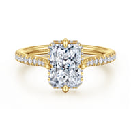 Seine - 14K Yellow Gold Compass Prong Radiant Cut Diamond Engagement Ring