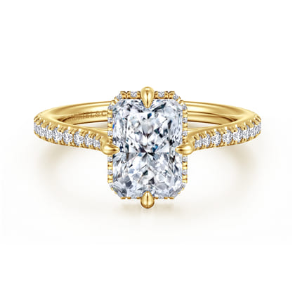 Seine - 14K Yellow Gold Compass Prong Radiant Cut Diamond Engagement Ring