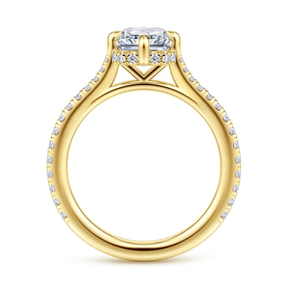 Seine - 14K Yellow Gold Compass Prong Radiant Cut Diamond Engagement Ring