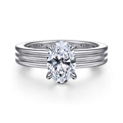 Sela - 14K White Gold Oval Diamond Engagement Ring