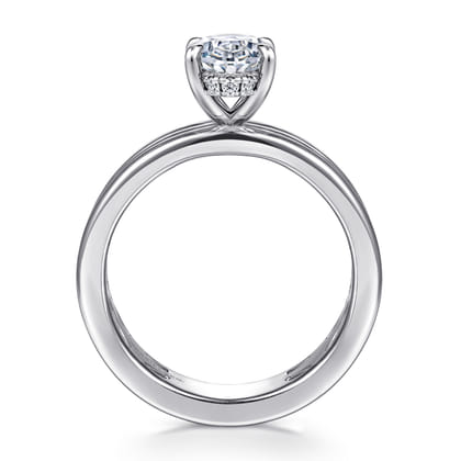 Sela - 14K White Gold Oval Diamond Engagement Ring