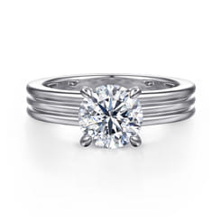Sela - 14K White Gold Round Diamond Engagement Ring