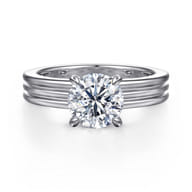 Sela - 14K White Gold Round Diamond Engagement Ring