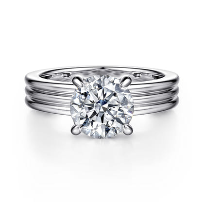 Sela - 14K White Gold Round Diamond Engagement Ring