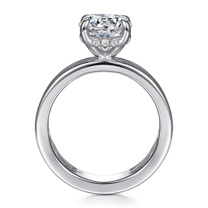 Sela - 14K White Gold Round Diamond Engagement Ring
