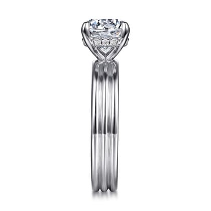 Sela - 14K White Gold Round Diamond Engagement Ring