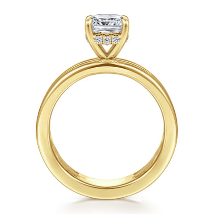 Sela - 14K Yellow Gold Cushion Cut Diamond Engagement Ring