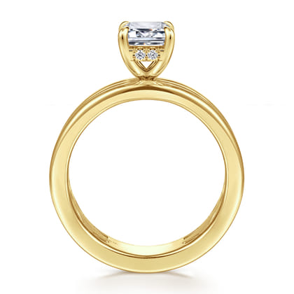 Sela - 14K Yellow Gold Emerald Cut Diamond Engagement Ring