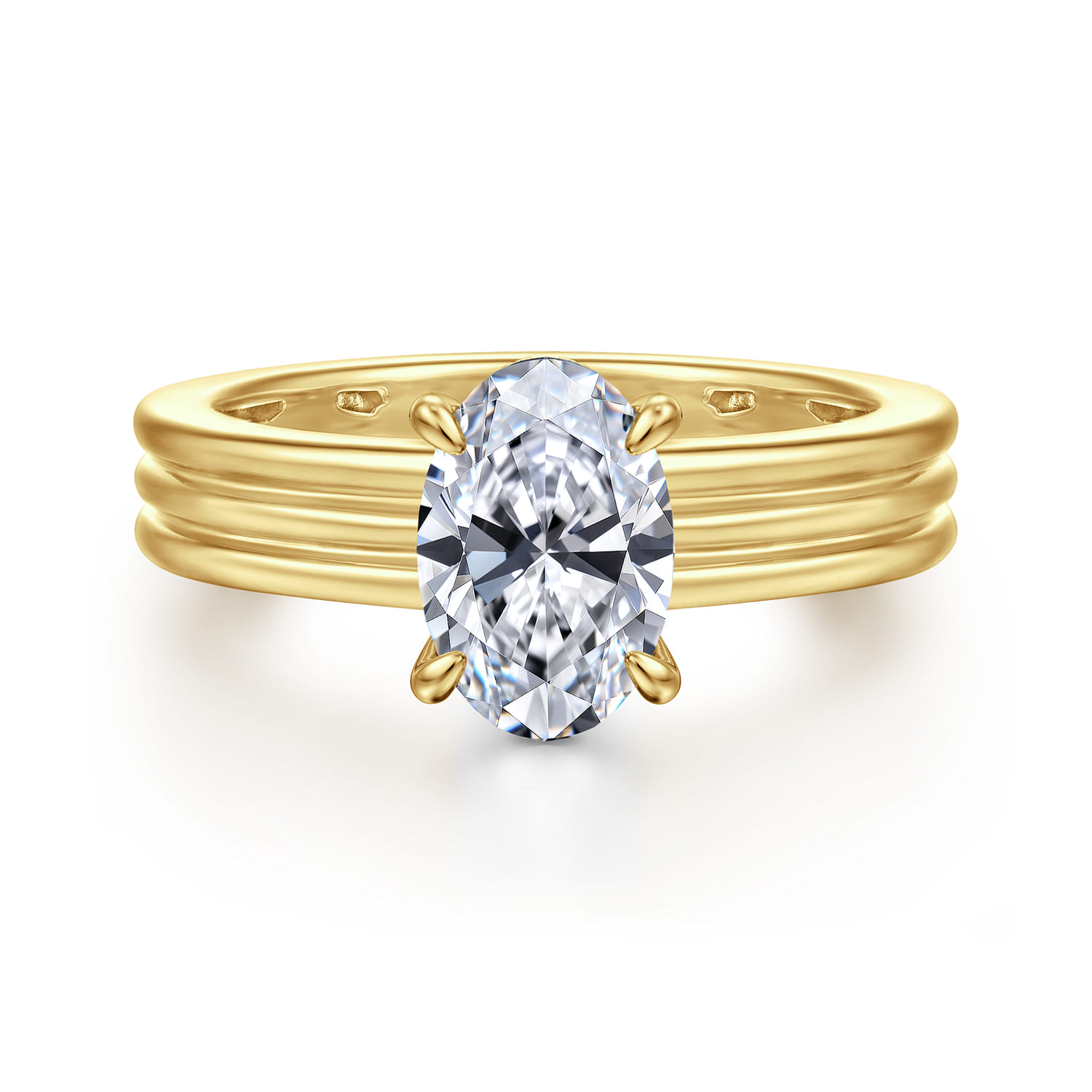 Sela - 14K Yellow Gold Oval Diamond Engagement Ring