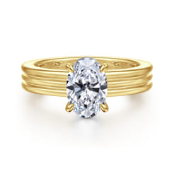 Sela - 14K Yellow Gold Oval Diamond Engagement Ring