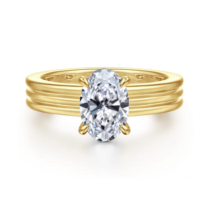 Sela - 14K Yellow Gold Oval Diamond Engagement Ring