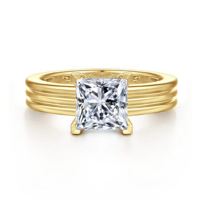 Sela - 14K Yellow Gold Princess Cut Diamond Engagement Ring