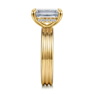 Sela - 14K Yellow Gold Radiant Cut Diamond Engagement Ring