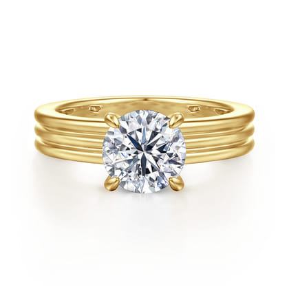 Sela - 14K Yellow Gold Round Diamond Engagement Ring