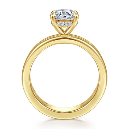 Sela - 14K Yellow Gold Round Diamond Engagement Ring