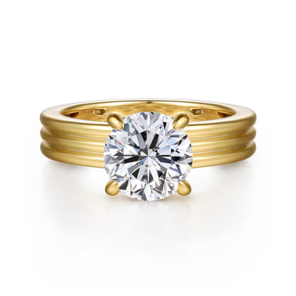 Sela - 14K Yellow Gold Round Diamond Engagement Ring