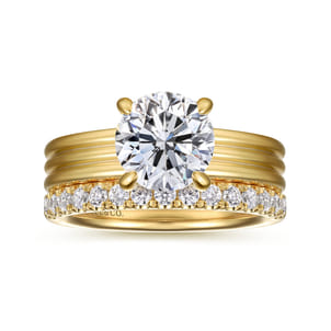 Sela - 14K Yellow Gold Round Diamond Engagement Ring