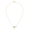 Selene - 14K White  Yellow Gold Diamond Swirl Bar Necklace - 0.15 ct