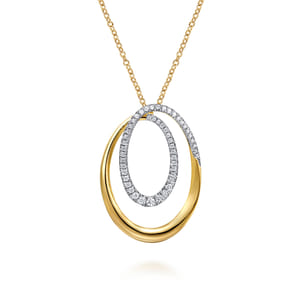 Selene - 14K Yellow Gold Diamond Swirl Pendant Necklace