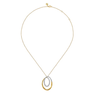 Selene - 14K Yellow Gold Diamond Swirl Pendant Necklace