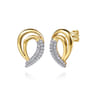 Selene - 14K Yellow Gold Diamond Swirl Stud Earrings - 0.35 ct
