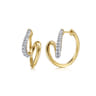 Selene - Intricate Hoop Earrings 14K White and Yellow Gold Diamond 0.45ct - 0.45 ct