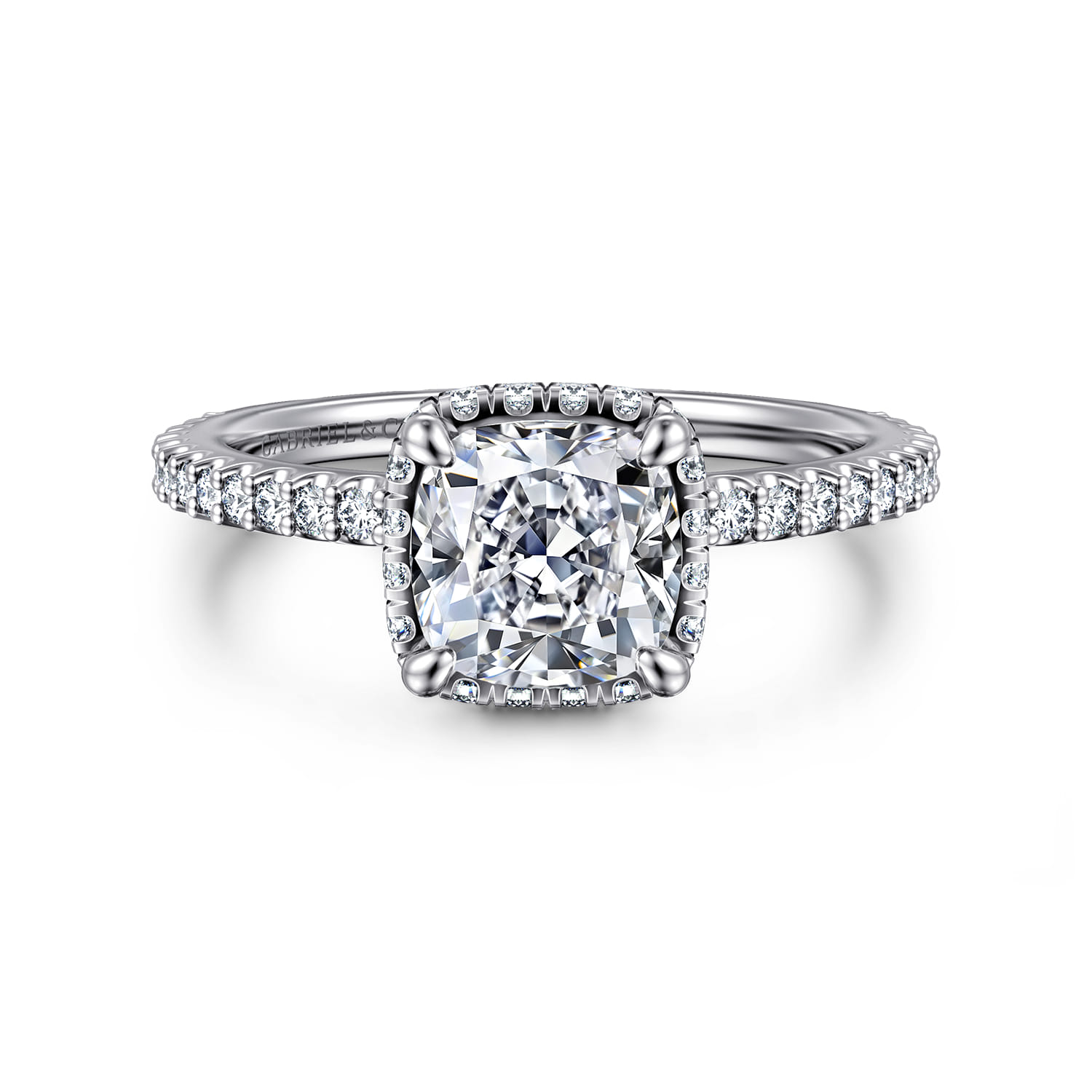 Senne - 14K White Gold Cushion Cut Diamond Engagement Ring