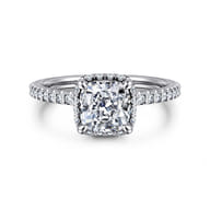 Senne - 14K White Gold Cushion Cut Diamond Engagement Ring