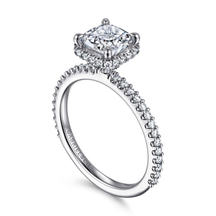 Senne - 14K White Gold Cushion Cut Diamond Engagement Ring