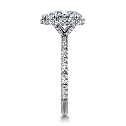 Senne - 14K White Gold Emerald Cut Diamond Engagement Ring