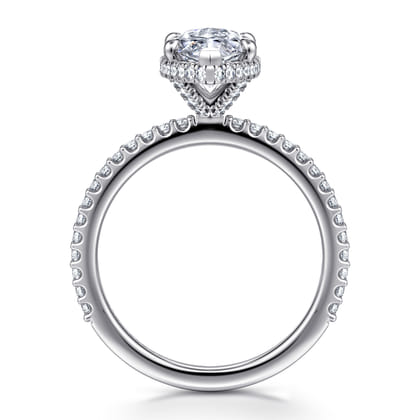 Senne - 14K White Gold Marquise Shape Diamond Engagement Ring