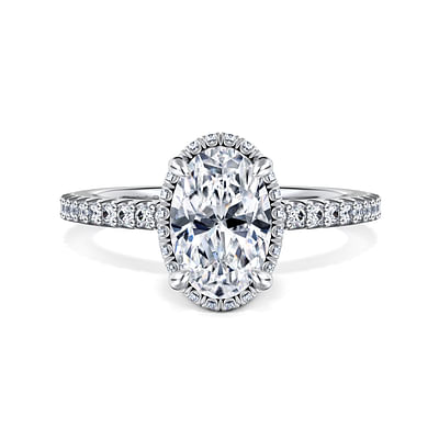 Senne - 14K White Gold Oval Cut Diamond Engagement Ring