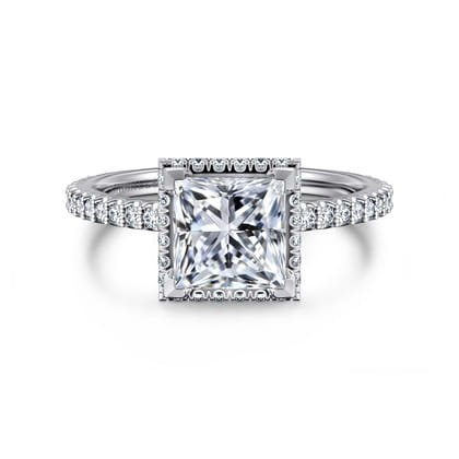 Senne - 14K White Gold Princess Cut Diamond Engagement Ring