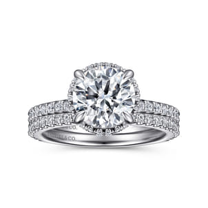 Senne - 14K White Gold Round Diamond Engagement Ring
