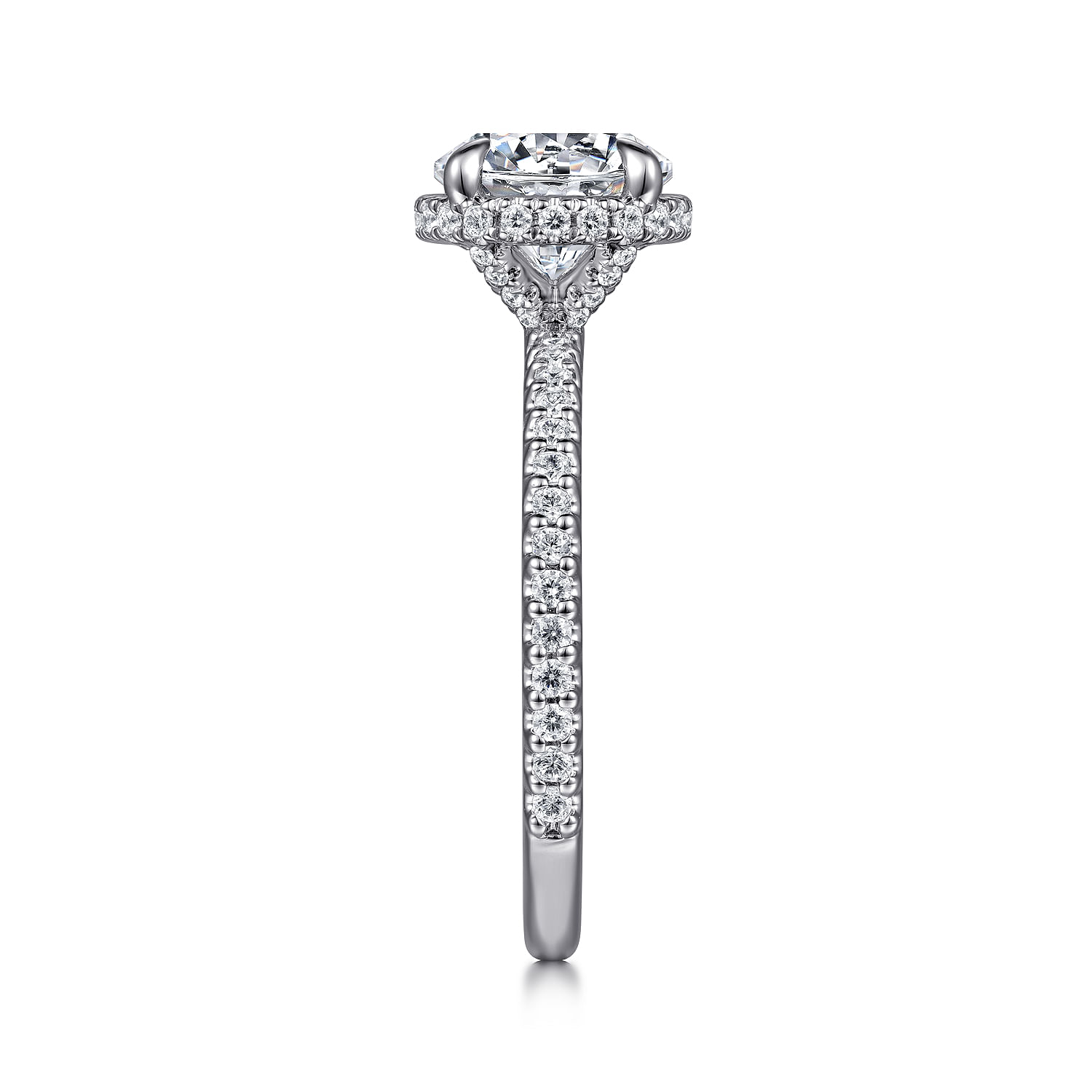 Senne - 14K White Gold Round Diamond Engagement Ring