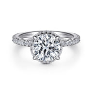 Senne - Platinum Round Hidden Halo Diamond Engagement Ring